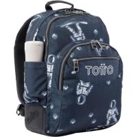 Mochila estampado Astronauta Crayoles TOTTO, 44x33x13,5 cm