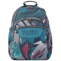 Mochila estampado Lienzo Crayoles TOTTO, 44x33x13,5 cm