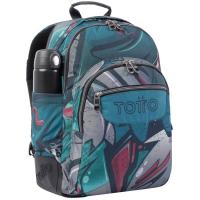 Mochila estampado Lienzo Crayoles TOTTO, 44x33x13,5 cm