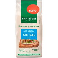 Pan tostado 100% integral sin sal SANTIVERI, paquete 200 g