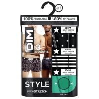 DIM gizonentzako boxer elastikoa, kotoia, berdea XL neurria, sorta 3 ale