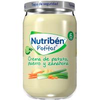 Potito crema de patata, puerro y zanahoria NUTRIBEN, tarro 235 g