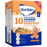 Papilla 10 cereales c/ miel y galleta María NUTRIBEN, caja 600 g