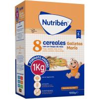 Papilla 8 cereales c/ miel y galleta María NUTRIBEN, caja 1000 g