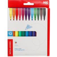 Rotulador de colores, 12 colores MS, caja 12 uds