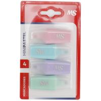 Marcador fluorescente mini, 4 colores pastel MS, pack 4 uds