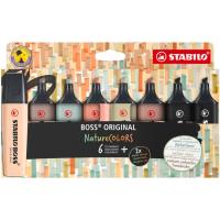 Marcador colores terrosos, 7 colores, NatureColors STABILO Boss, pack 6+2 uds