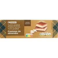 Turrón cremoso de almendras EROSKI, caja 150 g