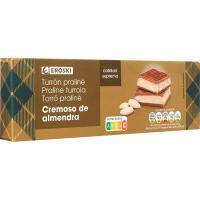 Turrón cremoso de almendras EROSKI, caja 150 g