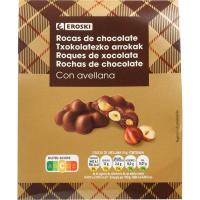 Rocas de avellana con chocolate c/ leche EROSKI, caja 120 g