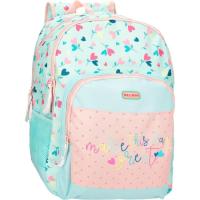 Mochila 2 compartimentos Hearts Make This Day Great ROLL ROAD, 44x33x17 cm