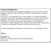 Mg 500 citrato de magnesio EL GRANERO INTEGRAL, bote 60 uds