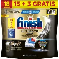 Lavavajillas máquina FINISH ULTIMATE +, bolsa 15+3 dosis