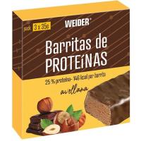 Barritas de avellana WEIDER, 3 uds, caja 105 g