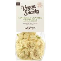 Vegan snack lenteja, guisantes y espinacas LA GRANJA, bolsa 40 g