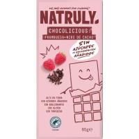 Chocolicious de frambuesa y nibs de cacao NATRULY, tableta 85 g