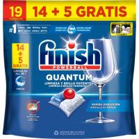 Lavavajillas máquina FINISH QUANTUM, bolsa 14+5 dosis