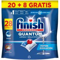 Lavavajillas máquina FINISH QUANTUM, bolsa 20+8 dosis