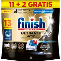 Lavavajillas máquina FINISH ULTIMATE PLUS, bolsa 11+2 dosis
