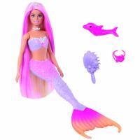 Muñeca Barbie toque de magia Malibú sirena cambia de color edad rec:+3 años BARBIE