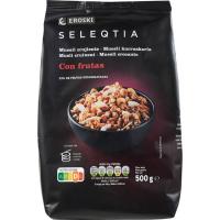 Muesli de frutas EROSKI SELEQTIA, bolsa 500 g