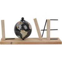 Letra decorativa Love con globo terraqueo, 18,5x16x11,5 cm