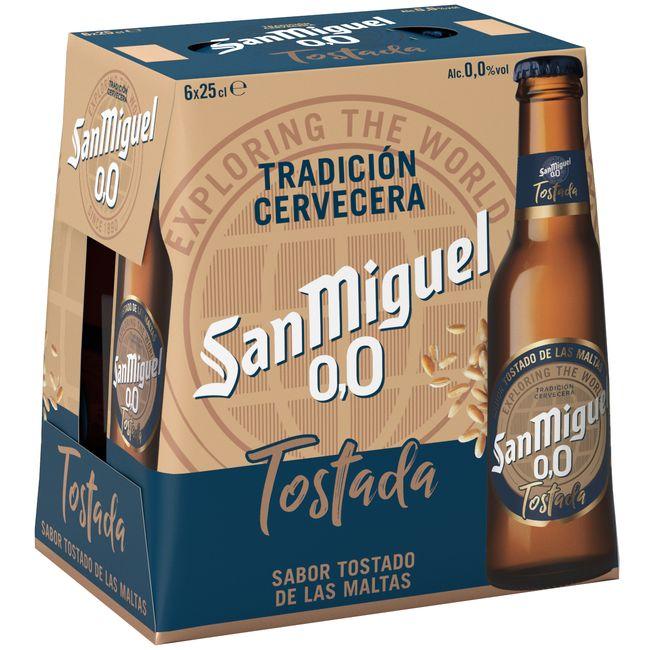 precios Cerveza Tostada 0,0 San Miguel, Pack Botellín 6X25 Cl en Eroski