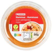 Hummus de pimiento rojo EROSKI, tarrina 240 g