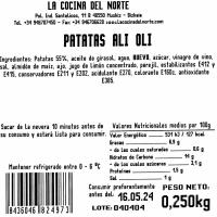 Patatas ali oli COCINA DEL NORTE, tarrina 250 g