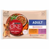 Alimento de cordero y pollo para perro mini ONE, pack 4x85 g