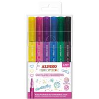 Rotulador metálico con borde de color, 6 colores, Color Experience ALPINO, 6 uds