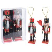 Figura de Cascanueces en madera para arbol Navideño, 12 cm, set 2 uds