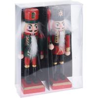 Figura de Cascanueces en madera para arbol Navideño, 12 cm, set 2 uds