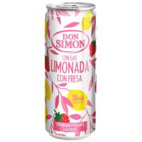 Limonada con gas sabor fresa DON SIMÓN, lata 33 cl