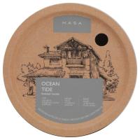 Vela en vaso de cerámica azul oscuro, aroma oceano, 8,2x9,3 cm