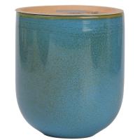 Vela en vaso de cerámica azul claro, aroma vetiver, 8,2x9,3 cm