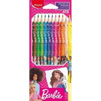 Lápices de colores, 12 colores Barbie MAPED, pack 12 uds