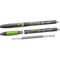 Bolígrafo tinta gel borrable, tinta negra, punta 0,7mm, 2 recambios Illusion BIC