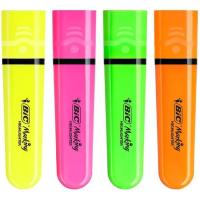 Marcador fluorescente, 4 colores neon, Marking Flat BIC, pack 4 uds