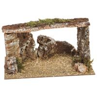 Cueva para Belén Navideño, corteza de corcho, apta para figuras de 8-12 cm, 1 ud