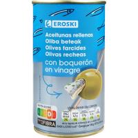 Aceituna rellena de boquerón EROSKI, lata 150 g