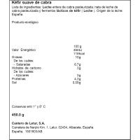 Kéfir suave de cabra CANTERO DE LETUR, tarrina 450 g