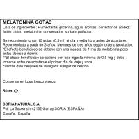 Melatonina en gotas SORIA NATURAL, frasco 50 ml