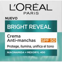 Crema anti manchas bright reveal SPF50 L¿OREAL, tarro 50 ml