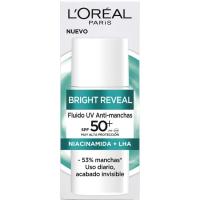 Fluido hidratante SPF50+bright reveal L`OREAL, dosificador 50 ml