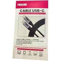Cable de carga y transferencia USB-C a USB-C 240W, 5A nylon negro PROLINX, 1 metro
