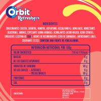 Chicles refresher de fresa y lima ORBIT, paquete 15,5 g