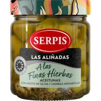 Aceitunas a las finas hierbas SERPIS, frasco 220 g