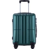 Trolley mediano verde, ABS, cierre combinación, 4 ruedas AR LUGGAGE, 48x27x66 cm