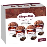 Helado sabor chocolate belga HAAGEN DAZS, multipack, caja 380 g